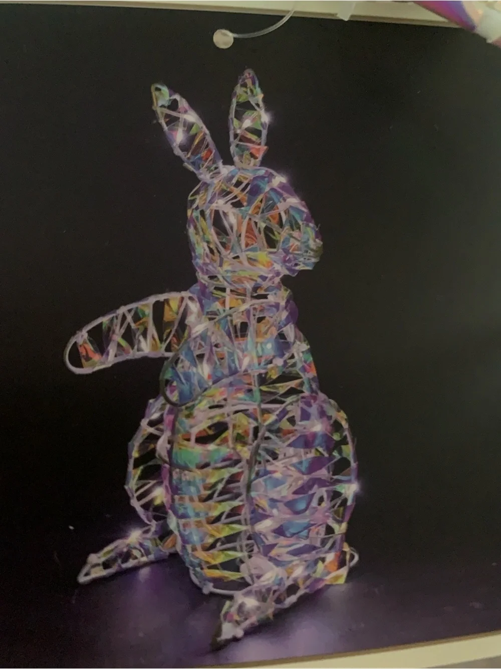 🆕- Christian Siriano 24in Iridescent LED Bunny With 3D DETAILS WIRE FRAME